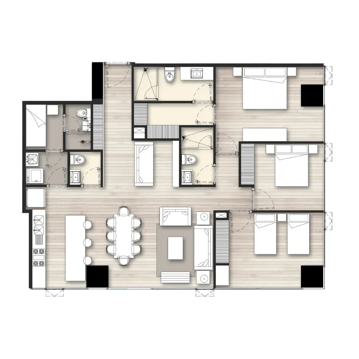 Plano de planta 136 m2 - El Bosque Residencial